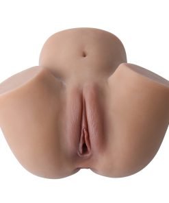 A4 Rabo de TPE de piel color medio marrón con capacidades vaginales y anales