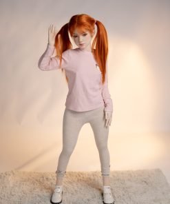 Munos - Pequeña muñeca sexual con cabeza de TPE y silicona, cabello rojo realista