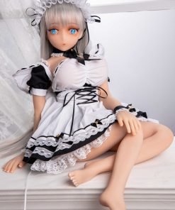 Gekka - Encantadora figurita anime adulta de 70 cm con cabello blanco y traje de sirvienta